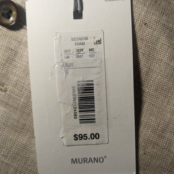 NEW-Size S Mens Murano Baird McNutt Button Down Dress Vest Okeo-Tex Linen Khaki - Picture 7 of 12